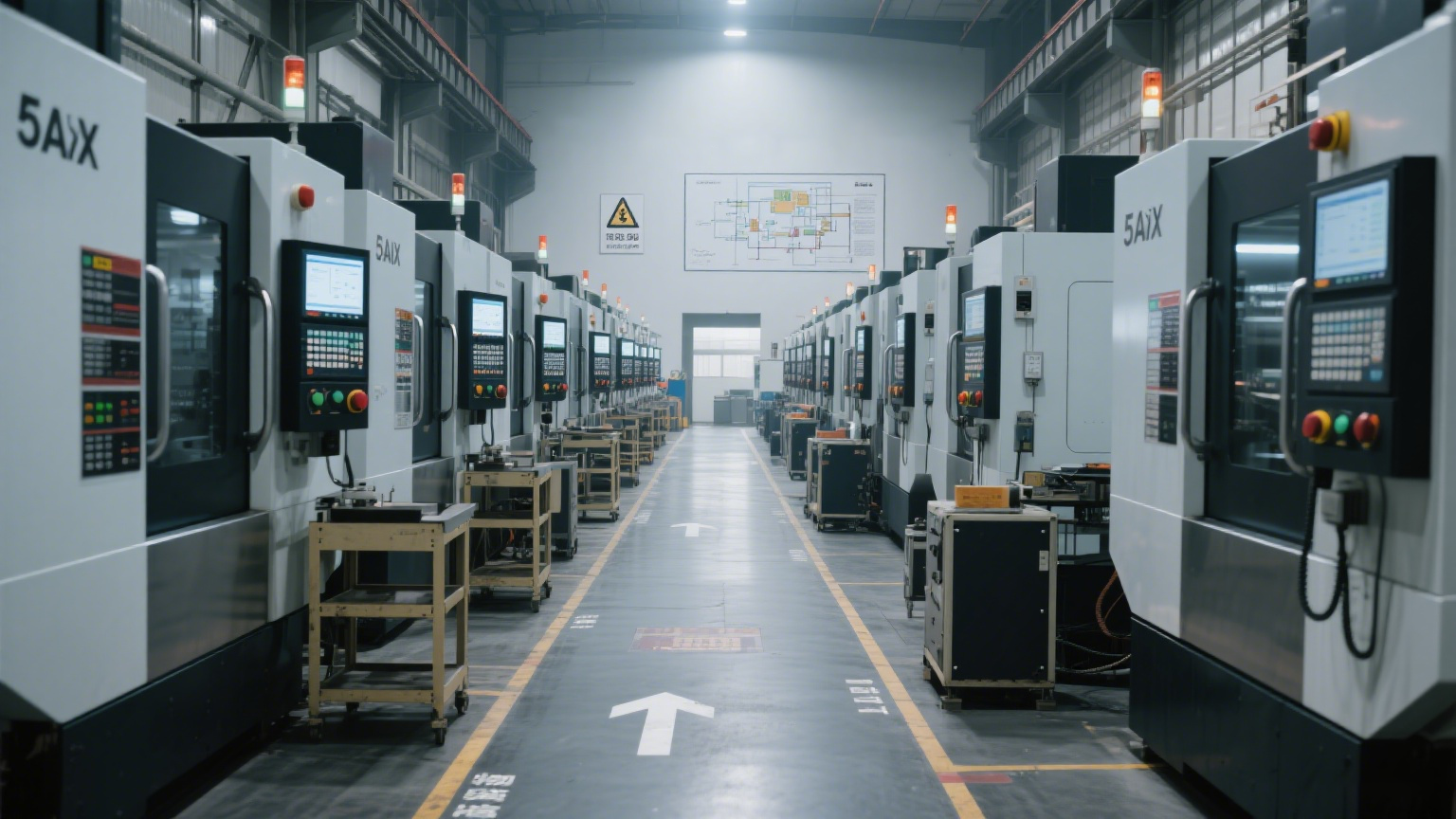 Five-axis CNC machining workshop